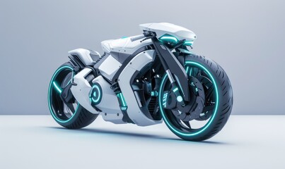 A futuristic electric motorcycle