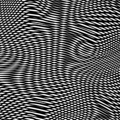 The lattice is highly distorted, creating the illusion of radiating wavy patterns.