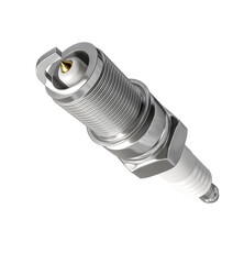 Single Spark Plug 3D Render Realistic on Transparent Background
