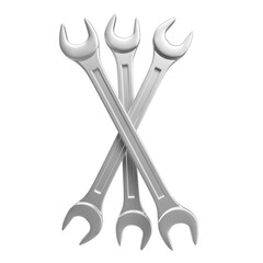 3D Rendered Realistic Wrench on Transparent Background