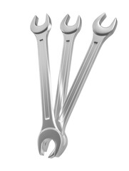 3D Rendered Realistic Wrench on Transparent Background