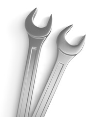 3D Rendered Realistic Wrench on Transparent Background