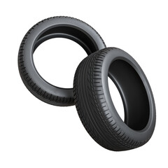 Car Tire 3D Render on Transparent Background
