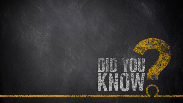 Did you know question handwritten on isolated vintage chalkboard