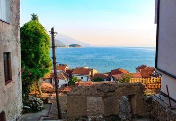 Wandcirkels plexiglas old town Lake Ohrid  © Stacy