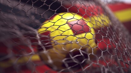 Chad Chadian flag soccer ball inside the net