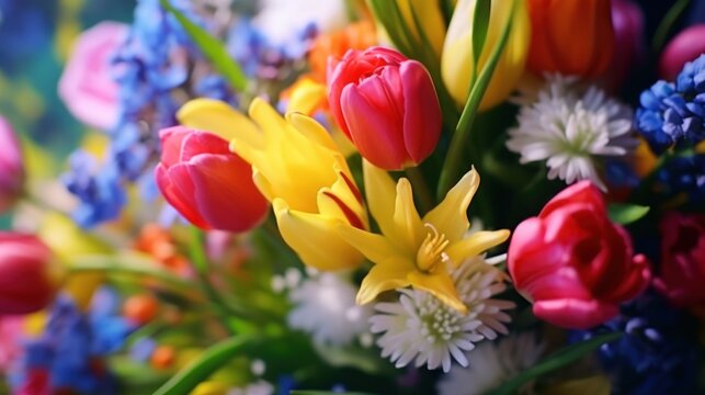 Celebratory bright spring flowers background for Women's