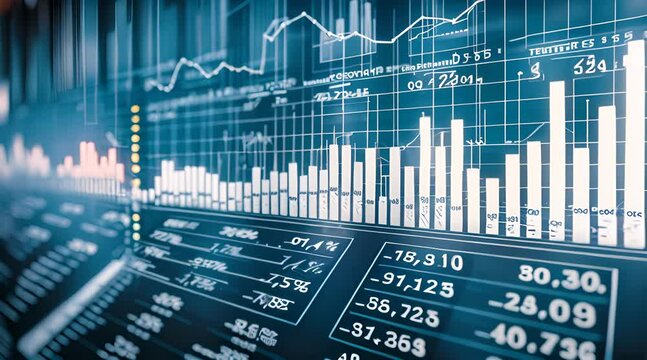 Stock chart data background. Financial market and analysis growth money profit concept