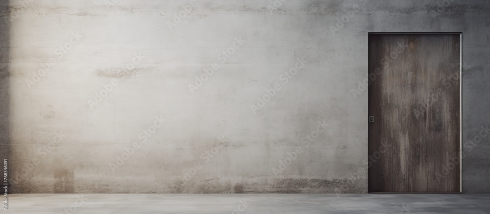 Aufkleber the image focuses on a door set within the solid walls of a concrete room, emphasizing simplicity an