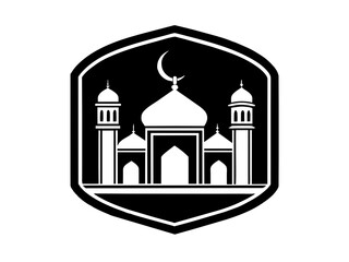 Minimalist vector of a mosque/masjid. Can be used for islamic prayer room symbol.