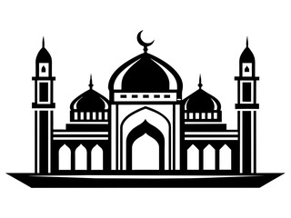 Minimalist vector of a mosque/masjid. Can be used for islamic prayer room symbol.