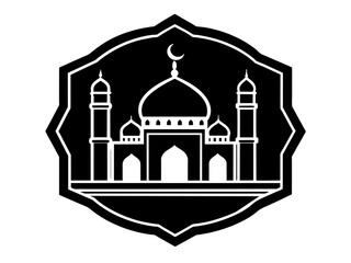 Minimalist vector of a mosque/masjid. Can be used for islamic prayer room symbol.