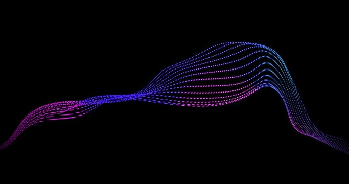 Animation of network of connections with data transfer over black background
