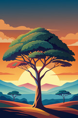 Highly detailed vector of a tree.