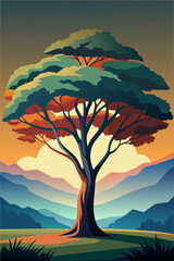 Highly detailed vector of a tree.