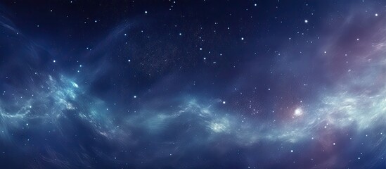 Fototapeta premium Expansive view of a space teeming with stars set against a serene blue sky background