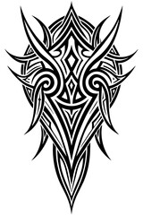 Fototapeta premium Minimalist tribal vector. Black and white color.