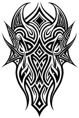 Minimalist tribal vector. Black and white color.