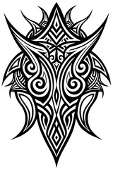 Fototapeta premium Minimalist tribal vector. Black and white color.