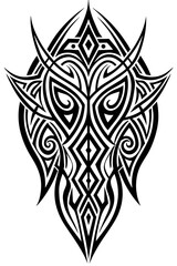 Obraz premium Minimalist tribal vector. Black and white color.