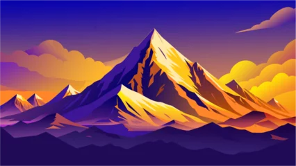 Foto auf Acrylglas Violett landscape with mountains background