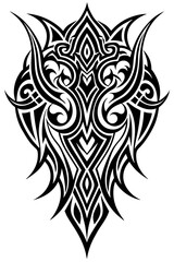 Obraz premium Minimalist tribal vector. Black and white color.
