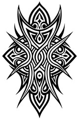 Fototapeta premium Minimalist tribal vector. Black and white color.