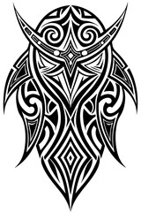 Obraz premium Minimalist tribal vector. Black and white color.