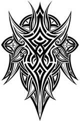 Minimalist tribal vector. Black and white color.