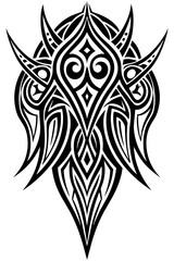 Minimalist tribal vector. Black and white color.