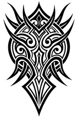 Obraz premium Minimalist tribal vector. Black and white color.