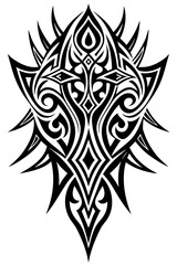 Obraz premium Minimalist tribal vector. Black and white color.