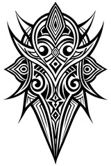 Obraz premium Minimalist tribal vector. Black and white color.