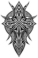 Fototapeta premium Minimalist tribal vector. Black and white color.
