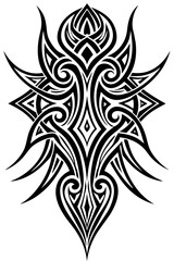 Minimalist tribal vector. Black and white color.