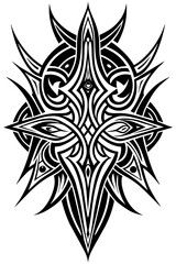 Fototapeta premium Minimalist tribal vector. Black and white color.