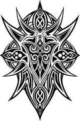 Fototapeta premium Minimalist tribal vector. Black and white color.