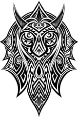 Obraz premium Minimalist tribal vector. Black and white color.