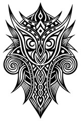 Fototapeta premium Minimalist tribal vector. Black and white color.