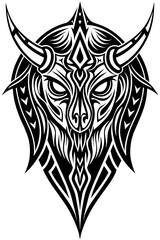 Obraz premium Minimalist tribal vector. Black and white color.