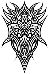 Minimalist tribal vector. Black and white color.