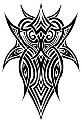Minimalist tribal vector. Black and white color.