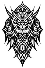 Obraz premium Minimalist tribal vector. Black and white color.