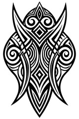 Fototapeta premium Minimalist tribal vector. Black and white color.