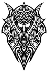Fototapeta premium Minimalist tribal vector. Black and white color.