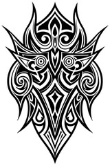 Fototapeta premium Minimalist tribal vector. Black and white color.