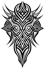 Minimalist tribal vector. Black and white color.
