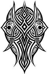 Obraz premium Minimalist tribal vector. Black and white color.