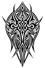 Obraz premium Minimalist tribal vector. Black and white color.