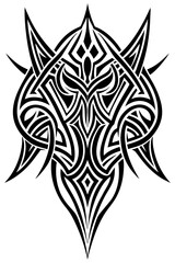 Minimalist tribal vector. Black and white color.